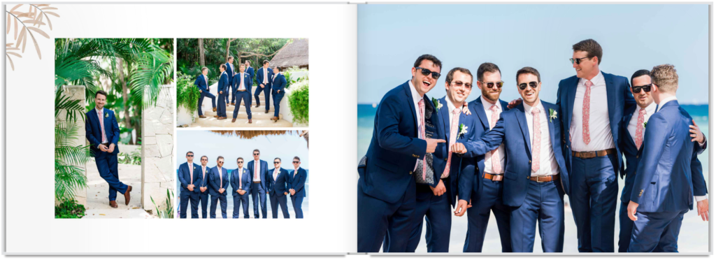 Wedding Album Layout - Groom & Groomsmen Group Shot